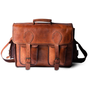 Vintage BONIA Brown Leather Messenger Bag With Front Flap -  Australia