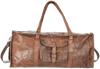 SQUARE -Weekender Leather Duffle Bag - Medium Size